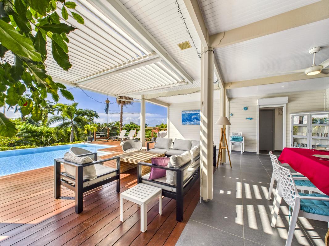 12.Location Villa piscine vue mer Saint François Guadeloupe_Terrasse